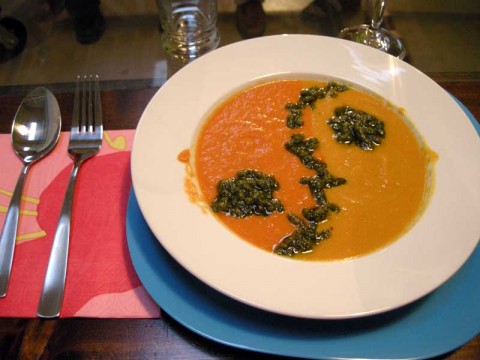 Gluten Free Yin and Yang Roasted Pepper Soup