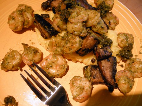 Gluten-Free Pesto Shrimp Dish