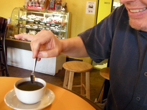 Stir your coffee at Pix Patisserie