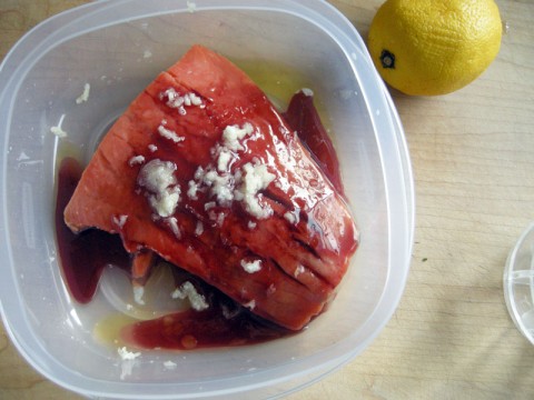 Salmon in Pomegranate Marinade