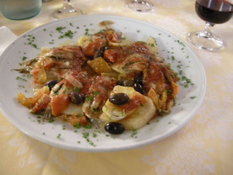 Sardines and Potatoes with Tomato Sauce